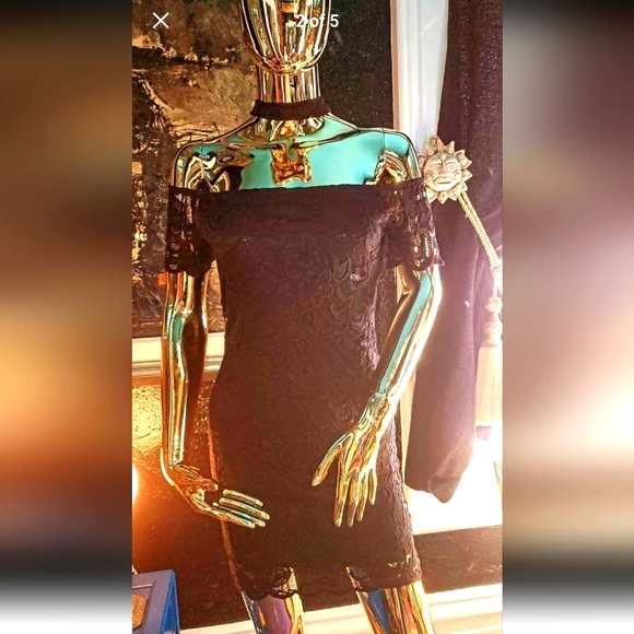 Gorgeous Little Black Dress, LBD. All Lace, with lovely buttoned choker. Sexy :) - Picture 2 of 5